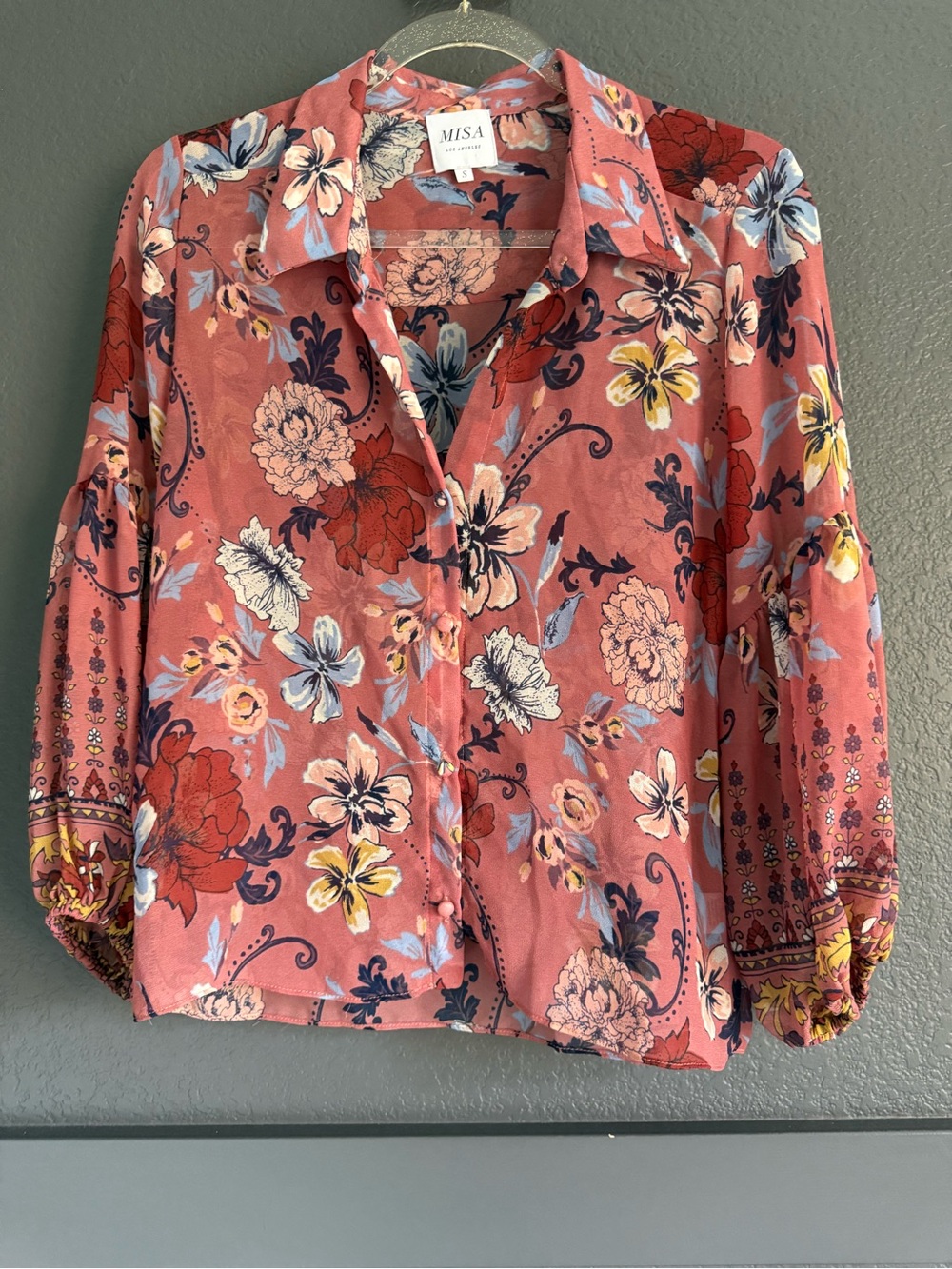 MISA Los Angeles • Floral Button-Up Shirt blouse - Small